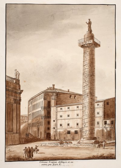 Colonna Traiana, liberata e recintata da Sisto V, 1833 da Agostino Tofanelli